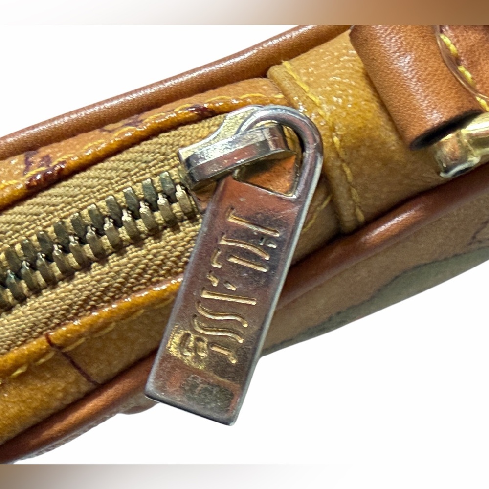 Alviero Martini 1A Classe Italy Leather Geo World Map Crossbody Zip Mini Bag - Picture 11 of 15